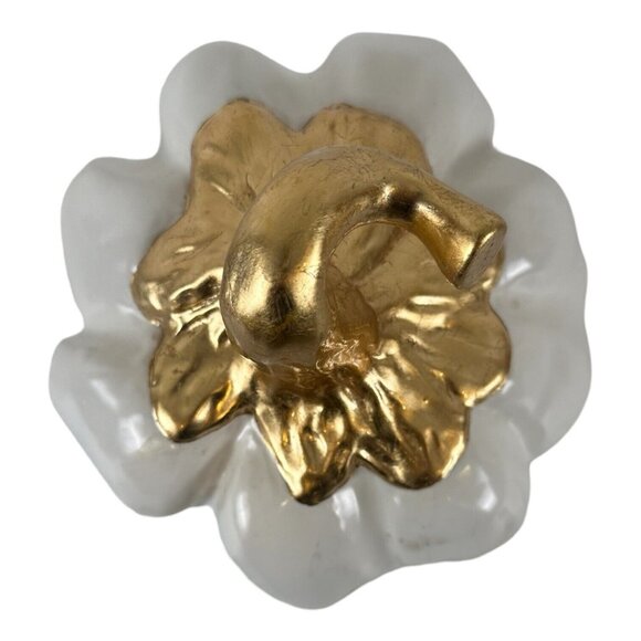 STUDIO B by MAGENTA Gold White PUMPKIN Ceramic Handmade Thanksgiving Halloween - Picture 7 of 11